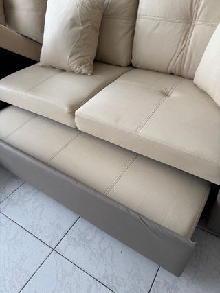 Sofá Chaise Longue Claire Beige/Gris CLAIRE