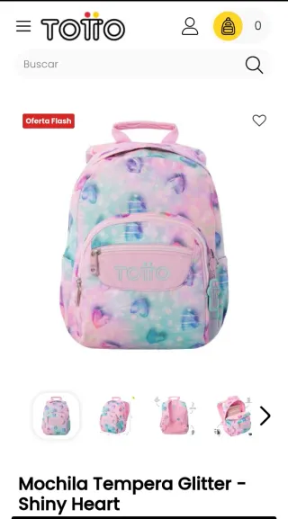 Mochila Totto Niña Corazones Multicolor