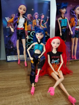 Muñecas K-Pop guerreras k-pop Rumi mira y zoey