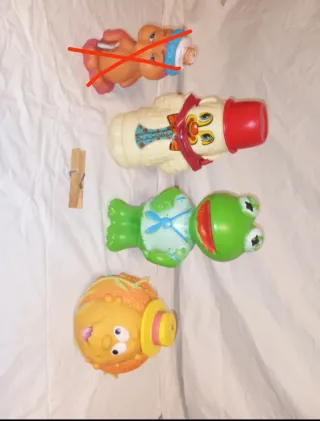 Lote Juguetes Antiguos Bebé, Rana, Muñeco