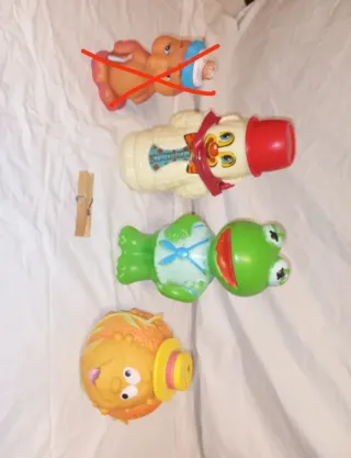 Lote Juguetes Antiguos Bebé, Rana, Muñeco