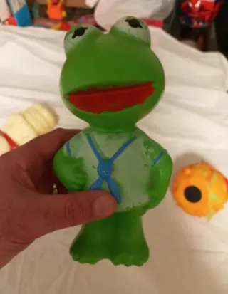 Lote Juguetes Antiguos Bebé, Rana, Muñeco