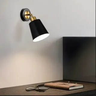 Pack 2 Apliques Pared Retro Industrial Negro/Dorad