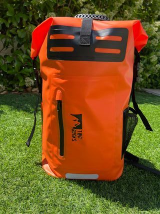 Mochila Impermeable 35L Naranja Cierre Enrollable