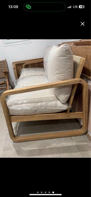 Set Jardín Dunein Sofá 3 Plazas Madera