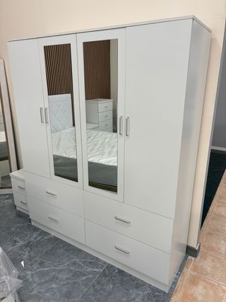 Armario 4 puertas blanco con espejos Oferton!!
