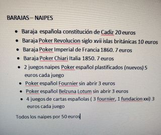 Lote de Barajas: Poker y Españolas