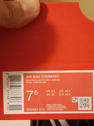 T40,5 Nike Air Max Command Azul Marino