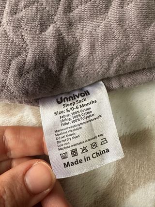 Saco dormir bebé gris acolchado