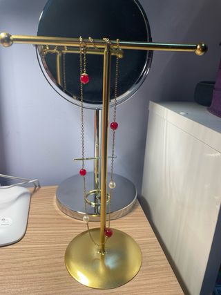 Conjunto collar y pendientes perla y ágata