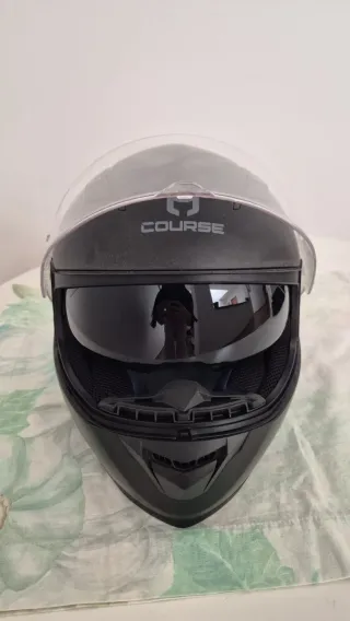 Casco Moto Talla S Negro + Guantes Talla M