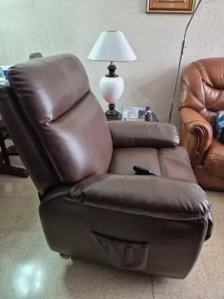 Butaca relax piel marrón