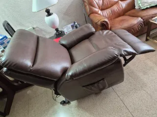 Butaca relax piel marrón