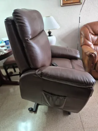 Butaca relax piel marrón