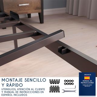 Dreamzie Somier 90 x 190 con Patas 36cm Robusto y