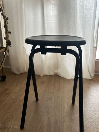 Taburete plegable negro Pack de 2