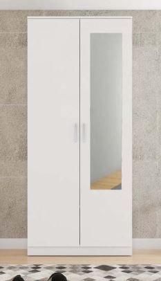 Armario blanco con espejo