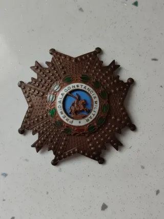 Medalla placa constancia militar para jefes franco