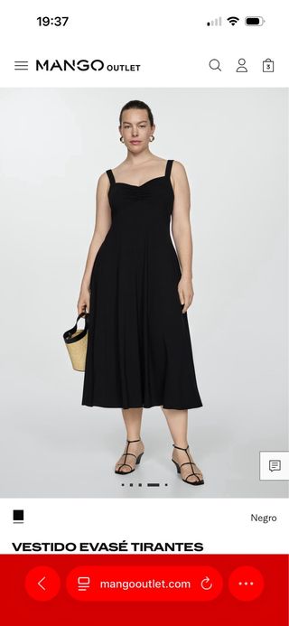 Vestido negro Mango tirantes