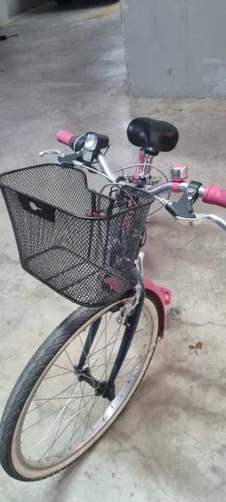 Bicicleta infantil azul y rosa