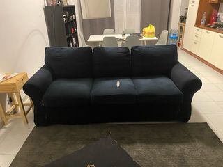 Divano letto 3 posti in tessuto grigio