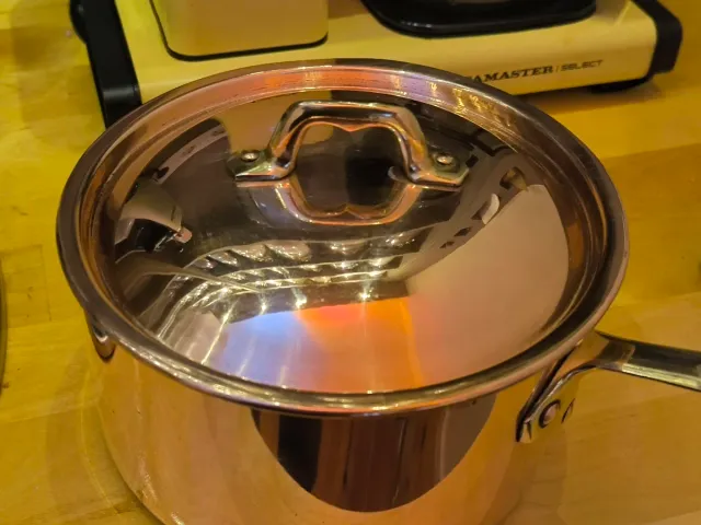 Cacerola Fantuzzi Cobre 18cm Estañada con tapa.