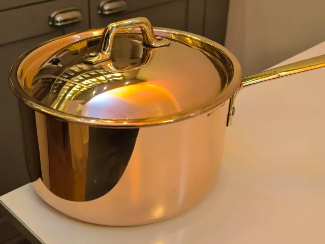 Cacerola Fantuzzi Cobre 18cm Estañada con tapa.