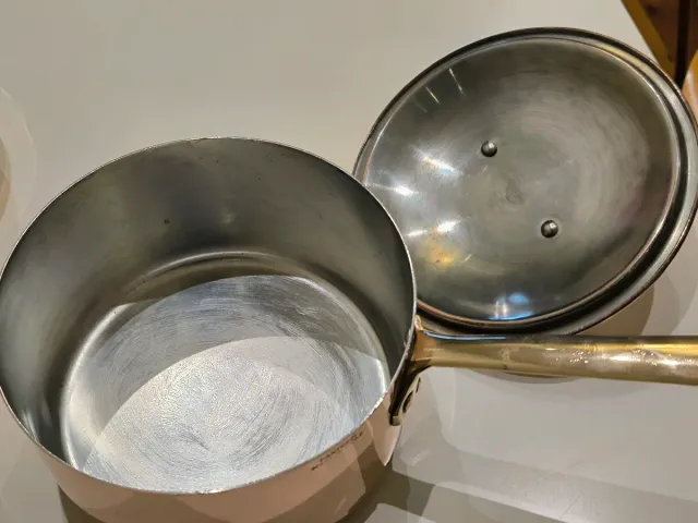 Cacerola Fantuzzi Cobre 18cm Estañada con tapa.