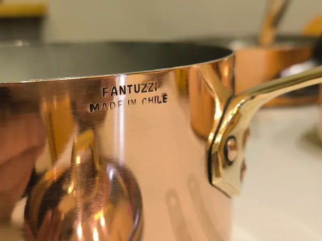 Cacerola Fantuzzi Cobre 18cm Estañada con tapa.