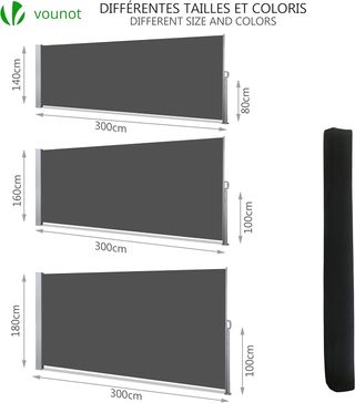 VOUNOT Toldo Lateral Retráctil, Protege la Privaci