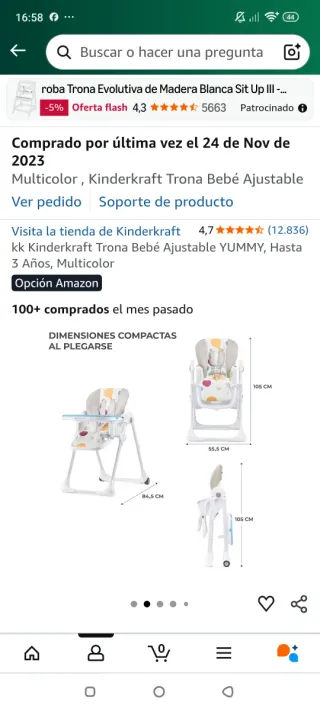 Trona bebé ajustable