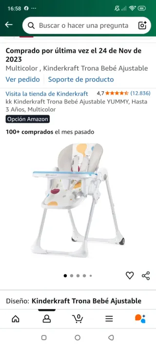 Trona bebé ajustable