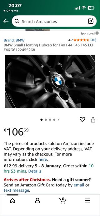 Tapas de buje flotantes BMW 36 12 2 455 268