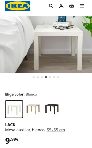 Mesa auxiliar IKEA LACK blanca