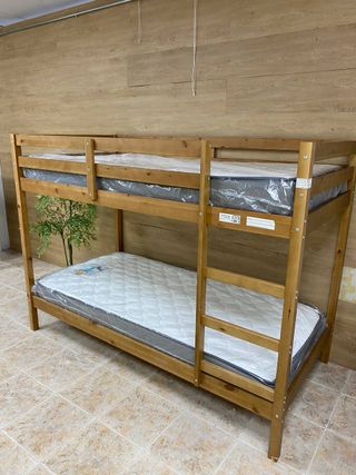 Litera doble madera con 2 colchones