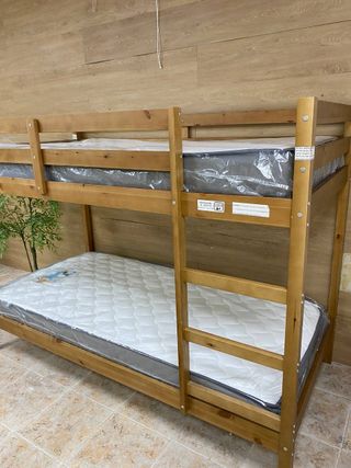 Litera doble madera con 2 colchones