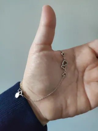 Pulsera Corazones Times Road Acero Inox Plata