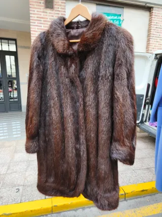 Abrigo Piel Natural Marrón