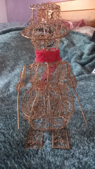 Boneco de Neve Dourado Metalizado