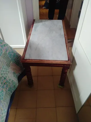 Mesa de centro madera y mármol