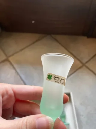 Set 6 Bicchieri Liquore Vetro Satinato Verde