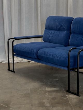 Sofá Vintage Terciopelo Azul