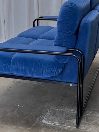 Sofá Vintage Terciopelo Azul