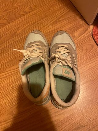 New Balance 574 Beige/Teal Zapatillas