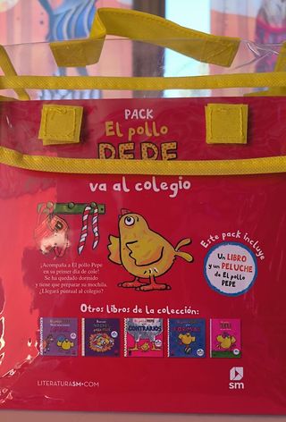 Pack MUÑECO Y LIBRO El pollo Pepe va al colegio