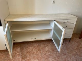 Mueble consola o aparador TV madera y cristal