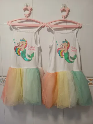 Vestido Niña Unicornio Sirena Sfera Talla 5-6