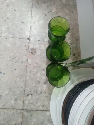 6 Vasos de Vidrio Verdes con solo 2€