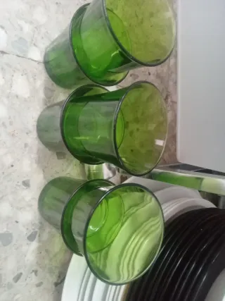 6 Vasos de Vidrio Verdes con solo 2€