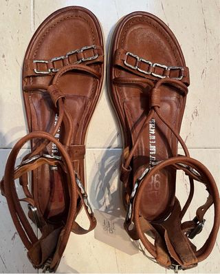 Sandalias AS98 cuero Marron mod.Calvados Talla 42